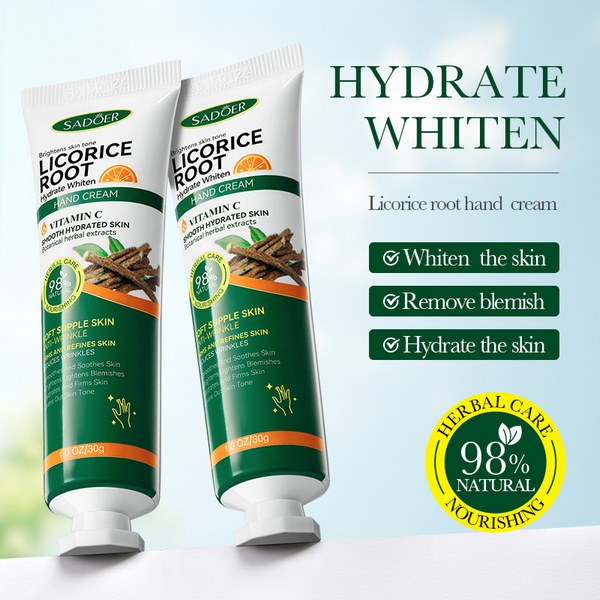 کرم دست سفید کننده ویتامین سی و عصاره ریشه شیرین بیان سادور - 30g